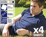 50%OFF 4x Mens Cotton Polo Shirts Deals and Coupons