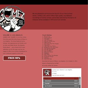 FREE Album - GOMEZ Live in LA Deals and Coupons