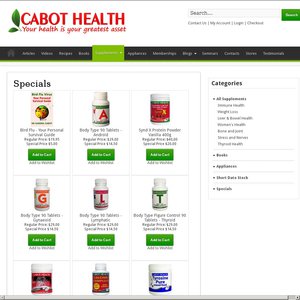 FREE Cabot health Books and Supplements Deals and Coupons