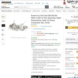 50%OFF Emeril by All-Clad Tri-Ply 12-Piece Cookware Set Deals and Coupons