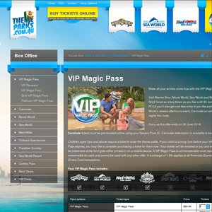 25%OFF VIP Magic Pass Buy 3 Get One Free for Seaworld, Movie World and Wet N Wild World  Deals and Coupons