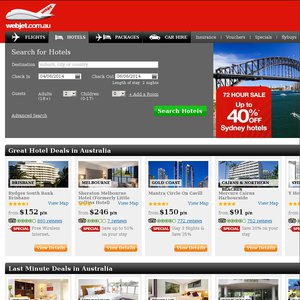 75%OFF Webjet hotel bookings Deals and Coupons