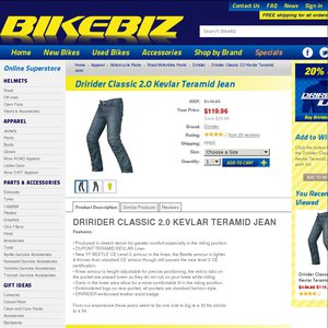 20%OFF Dririder Classic 2.0 Kevlar Teramid Jean Deals and Coupons