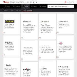 50%OFF Westfield items Deals and Coupons