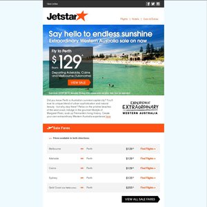 50%OFF Flight Deals from Jetstar Deals and Coupons
