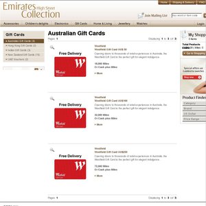 10%OFF AU $100 and AU $250 Westfield Gift Cards Deals and Coupons