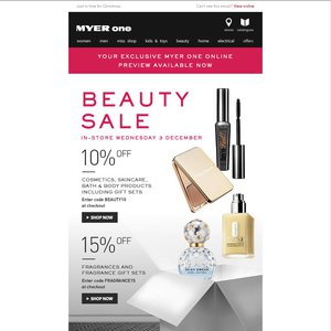 15%OFF Cosmetics & Fragarances Deals and Coupons