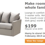 50%OFF HÄRNÖSAND Three-Seat Sofa + Free Couch Cover Deals and Coupons