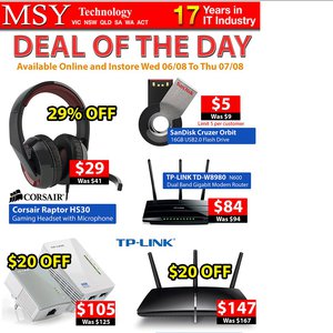 50%OFF SanDisk 16GB USB2.0 Drive, Corsair Raptor HS30 Headset  Deals and Coupons