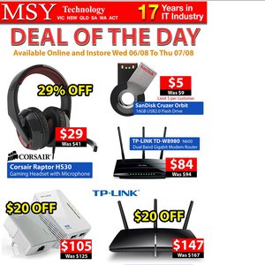50%OFF SanDisk 16GB USB2.0 Drive, Corsair Raptor HS30 Headset Deals and Coupons