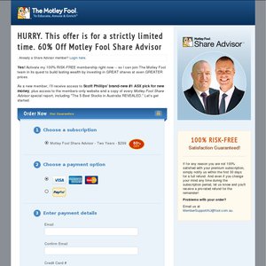 60%OFF Motley Fool Share Advisor Subscription Deals and Coupons
