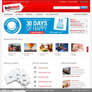 25%OFF red Balloon gift vouchers Deals and Coupons
