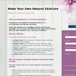 10%OFF skin care workshop Deals and Coupons