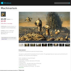 50%OFF Machinarium Windows 8 Store Deals and Coupons