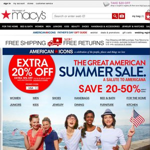 20%OFF Macy's items Deals and Coupons