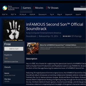 50%OFF Infamous: Second Son Soundtrack Deals and Coupons