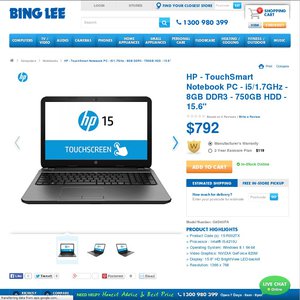 12%OFF HP TouchSmart Notebook PC Deals and Coupons