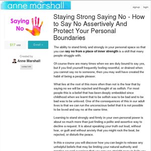 50%OFF E-course - Staying Strong Saying No. Deals and Coupons