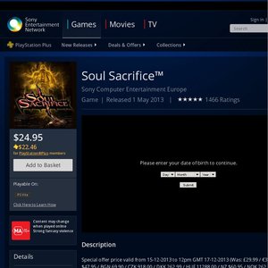 50%OFF Soul Sacrifice Game Deals and Coupons