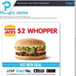 50%OFF Hungry Jack's Whoppers Deals and Coupons