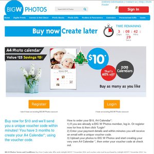 60%OFF BigW Buy Now Create Later A4 Calendar Deals and Coupons