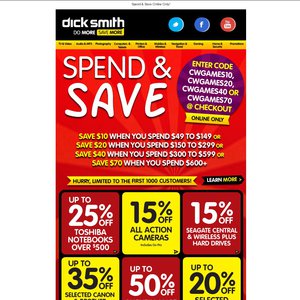11%OFF Dick Smith electronic gadgets Deals and Coupons