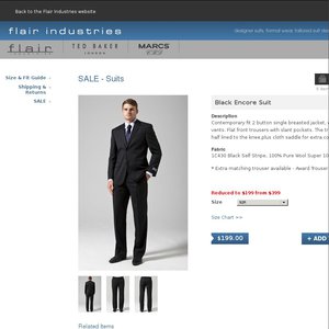 83%OFF  'Flair' 2pc Suits and Suit Pants  Deals and Coupons