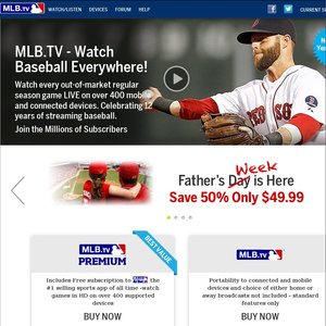 50%OFF MLB.TV Deals and Coupons