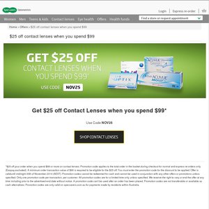 25%OFF Contact Lenses Deals and Coupons