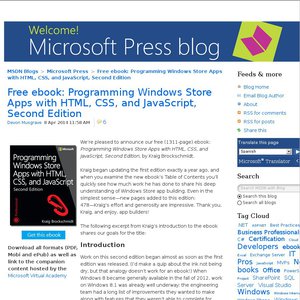 FREE Microsoft eBook: Programming Windows Store Apps with HTML, CSS, & JavaScript Deals and Coupons