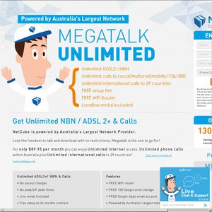 50%OFF Netcube Unlimited NBN/ADSL2+ Deals and Coupons