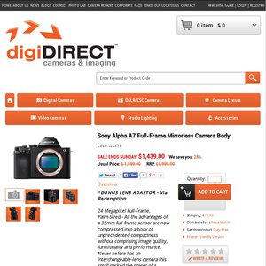 3%OFF Sony A7 Body Deals and Coupons