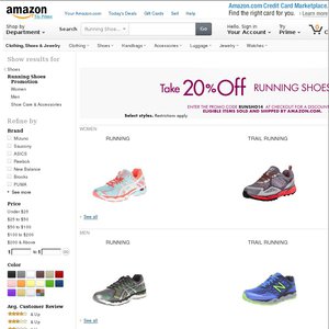 20%OFF RUNNING SHOES  Deals and Coupons