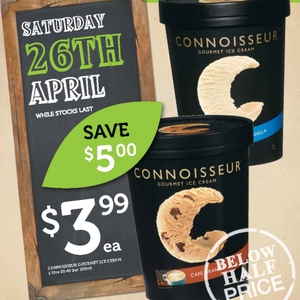 50%OFF 1L Connoisseur Ice Cream Deals and Coupons