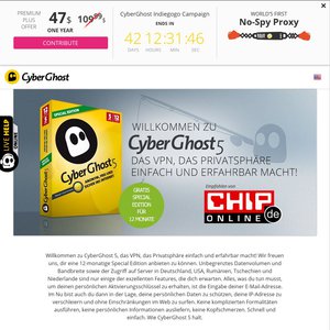 50%OFF CyberGhost 5 VPN Special Edition, Special Edition License for Windows, Mac, iOS, and Android Deals and Coupons