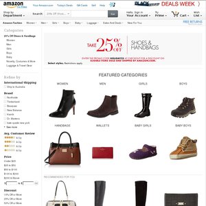 25%OFF Shoes and Handbags Deals and Coupons