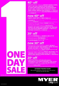 40%OFF Myer items Deals and Coupons