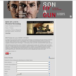 50%OFF Double Pass for Son of a Gun Preview at Palace Westgarth Northcote Melbourne Deals and Coupons