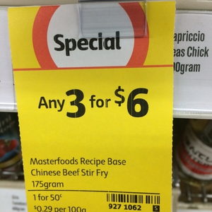 50%OFF Masterfoods 175g Recipe Base  Deals and Coupons