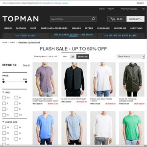 50%OFF TOPMAN SHIRTS Deals and Coupons