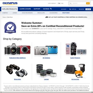 20%OFF Olympus Refurbished Cameras or Lenses Deals and Coupons