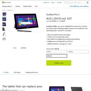 50%OFF Microsoft Surface Pro 2 265GB Deals and Coupons