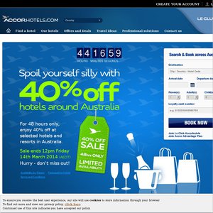 40%OFF Selected Accor Hotels AUS booking Deals and Coupons