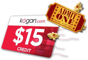 50%OFF Movie Voucher, any product with the use of $15 Kogan.com Credit  Deals and Coupons