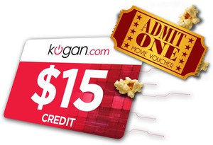 50%OFF Movie Voucher, any product with the use of $15 Kogan.com Credit Deals and Coupons