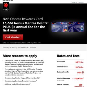 50%OFF Annual Fee NAB Qantas Deals and Coupons