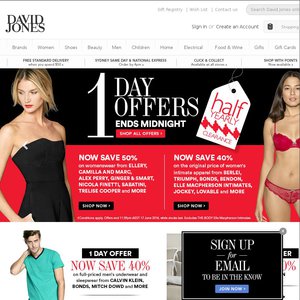 50%OFF David Jones items Deals and Coupons