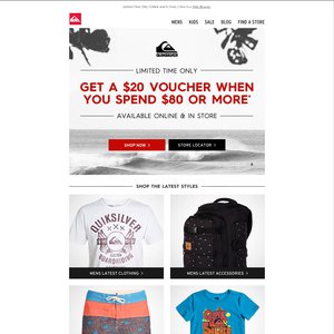 50%OFF Quicksilver Items Deals and Coupons
