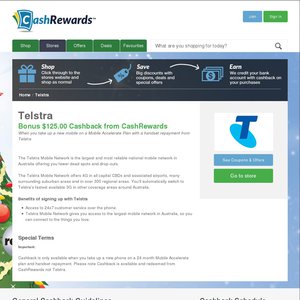 50%OFF Telstra Bonus CashBack Deals and Coupons