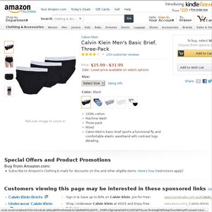 30%OFF Men's Basic Brief 6-pack Deals and Coupons